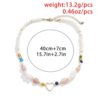 Korean Minimalist Heart Irregular Stone Necklace necklaces LUNARITY GARAGE   