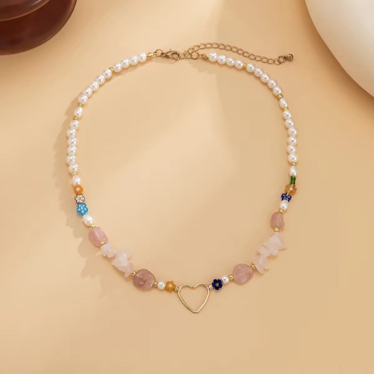 Korean Minimalist Heart Irregular Stone Necklace necklaces LUNARITY GARAGE