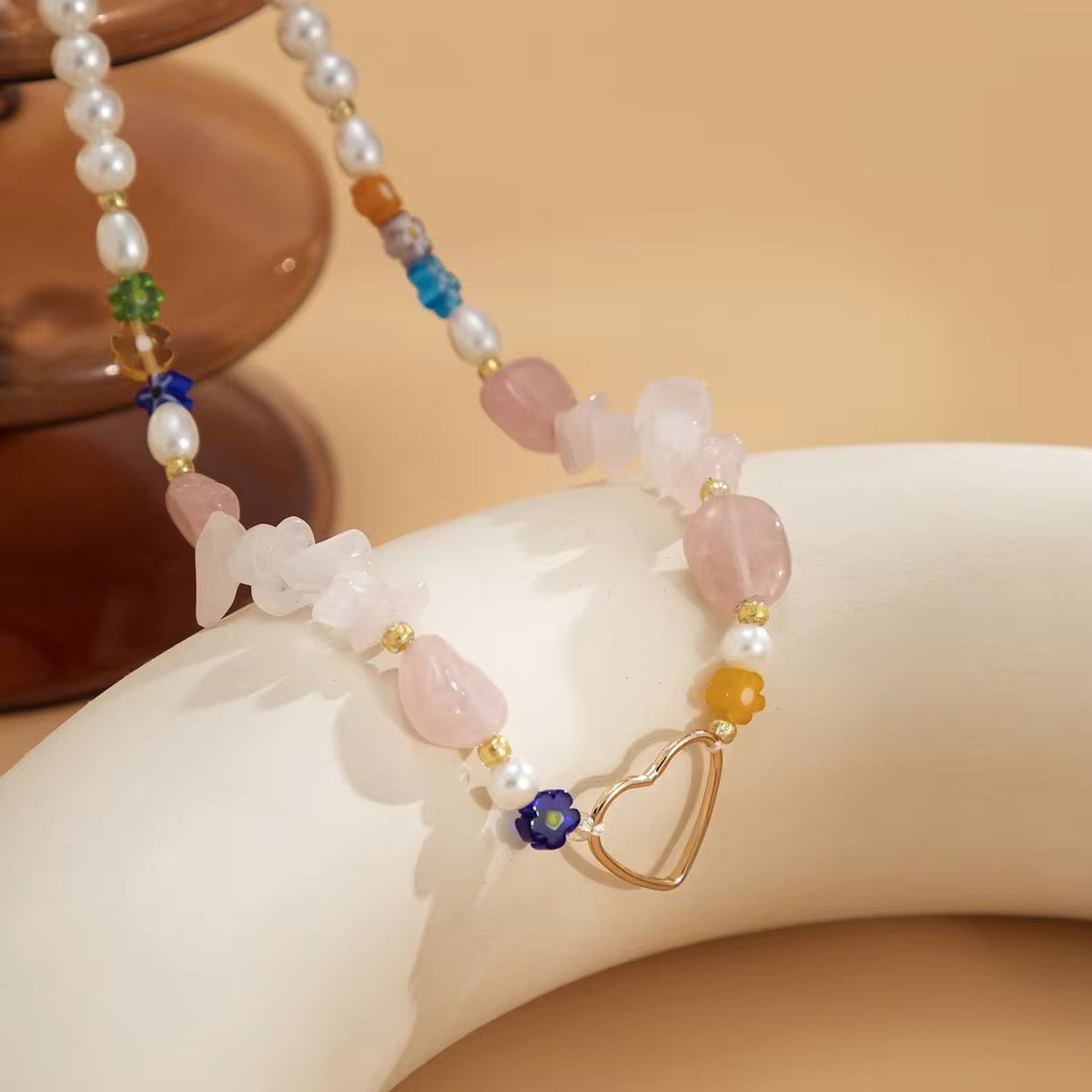 Korean Minimalist Heart Irregular Stone Necklace necklaces LUNARITY GARAGE