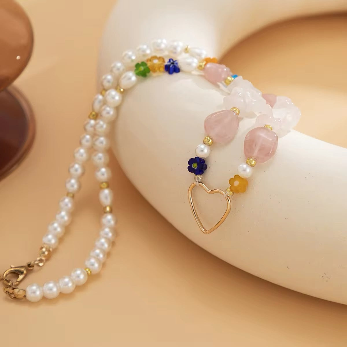 Korean Minimalist Heart Irregular Stone Necklace necklaces LUNARITY GARAGE