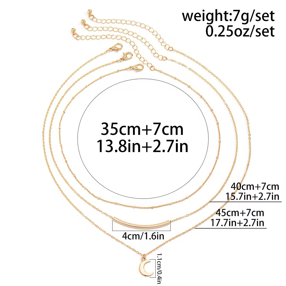 Minimalist Boho Moon Multi-Layered Chain Necklace necklaces LUNARITY GARAGE