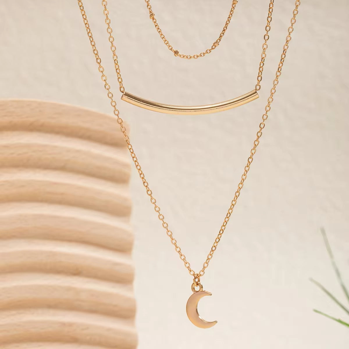 Minimalist Boho Moon Multi-Layered Chain Necklace necklaces LUNARITY GARAGE   