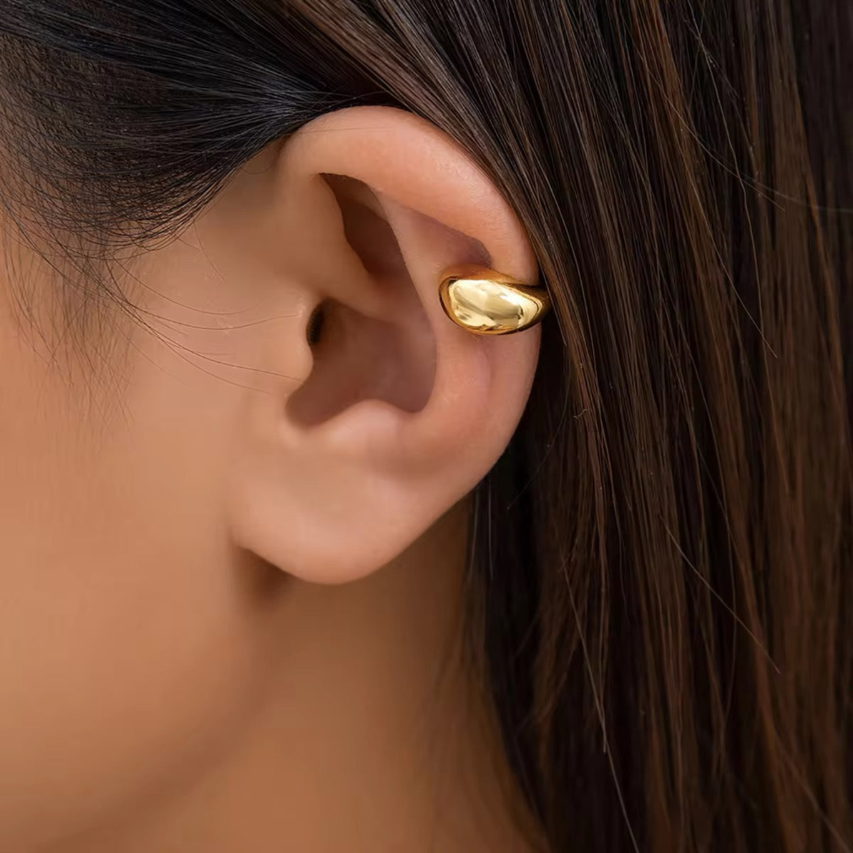 Minimalist Water Drop Half-Empty Clip Earring ear clip LUNARITY GARAGE Gold