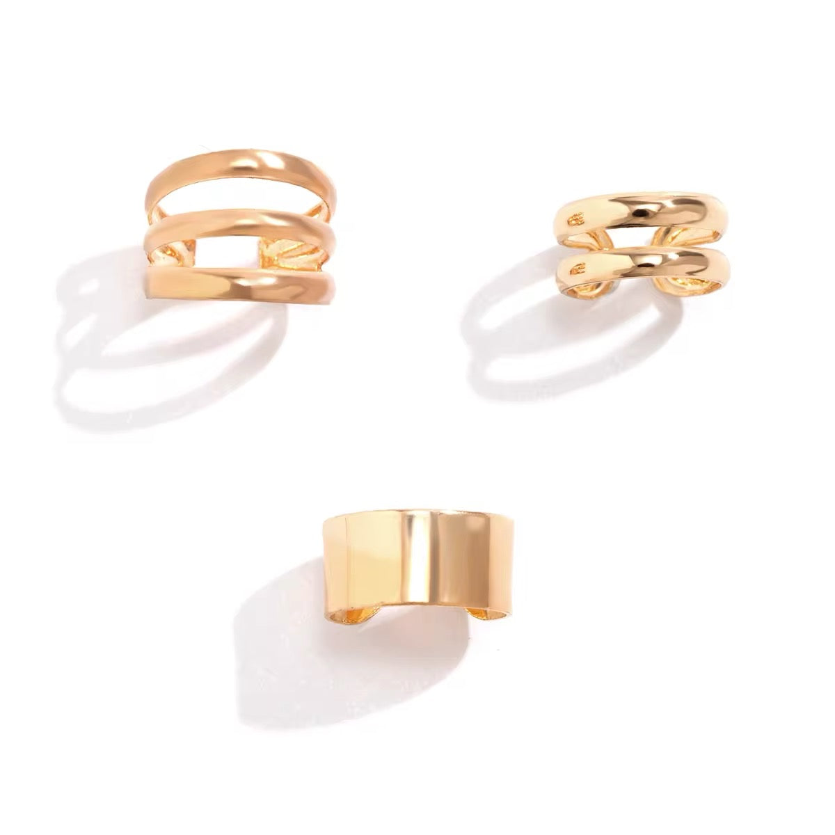 Trio of Classic Minimalism C-Shaped Geometry Ear Clips ear clip LUNARITY GARAGE