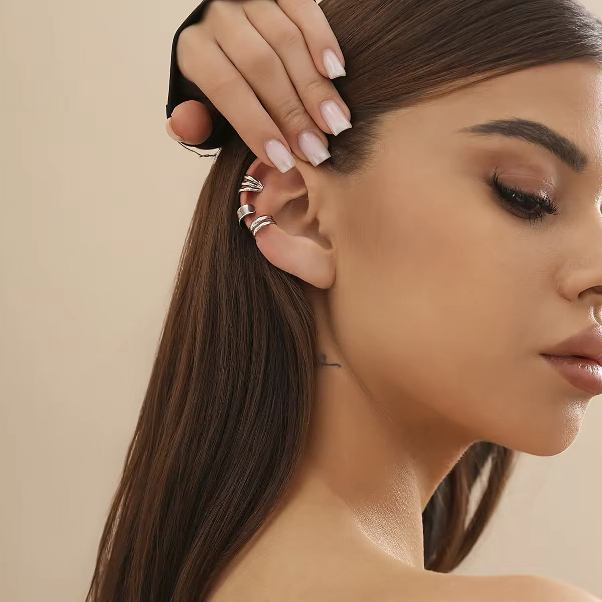 Trio of Classic Minimalism C-Shaped Geometry Ear Clips ear clip LUNARITY GARAGE