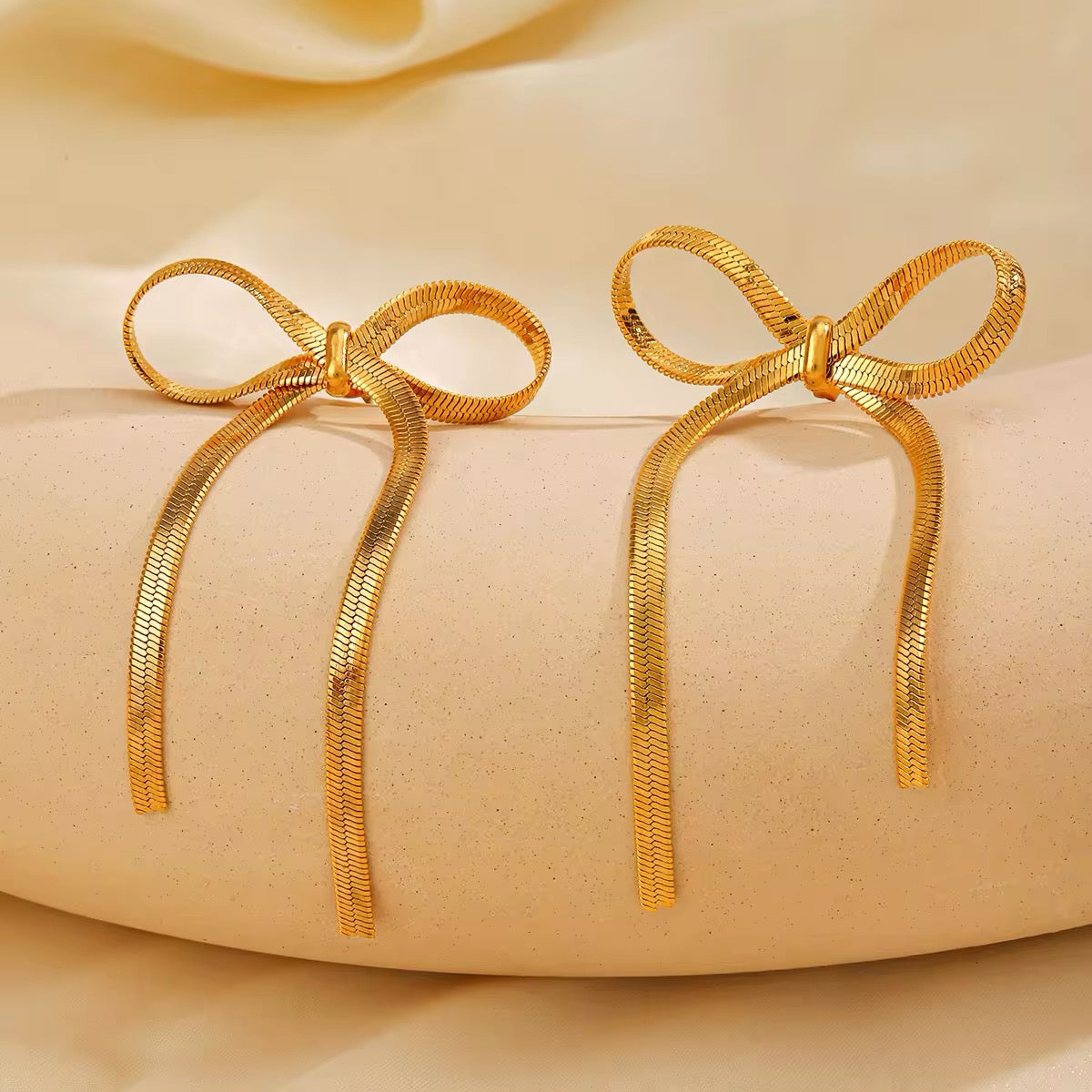 Fashion Flat Snake Chain Bowknot Earring earrings LUNARITY GARAGE