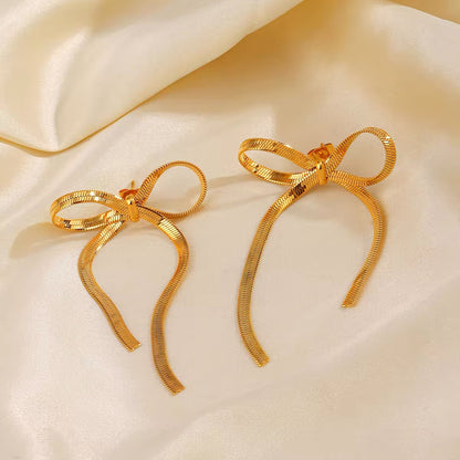 Fashion Flat Snake Chain Bowknot Earring earrings LUNARITY GARAGE   