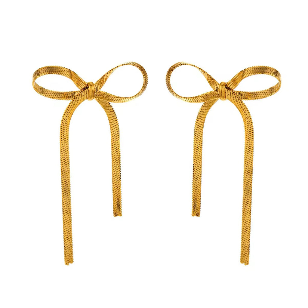 Fashion Flat Snake Chain Bowknot Earring earrings LUNARITY GARAGE   
