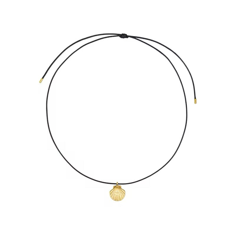 Adjustable Rope Minimalist Shell Pendant Necklace necklaces LUNARITY GARAGE