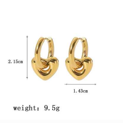 Exquisite Minimalist Romantic Heart Love Hoop Earrings earrings LUNARITY GARAGE   