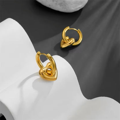 Exquisite Minimalist Romantic Heart Love Hoop Earrings earrings LUNARITY GARAGE   