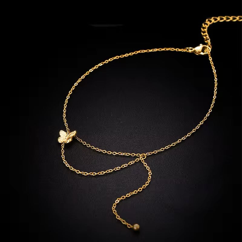 Cute Minimalist Butterfly Chain Anklet anklet LUNARITY GARAGE