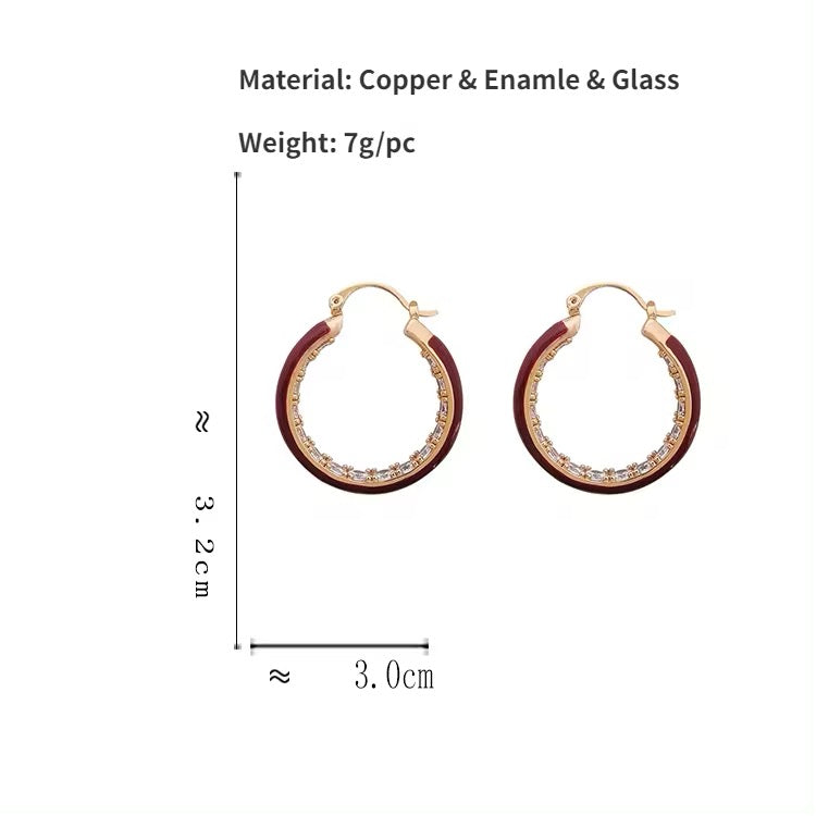 Elegant Minimalist Retro Temperament Hoop Earrings earrings LUNARITY GARAGE   