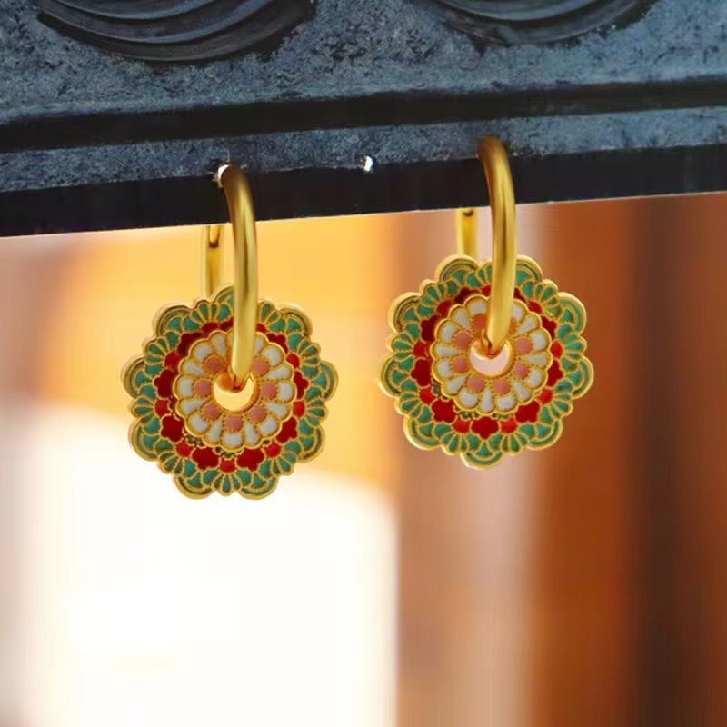 Minimalist Retro Colorful Flower Earrings earrings LUNARITY GARAGE