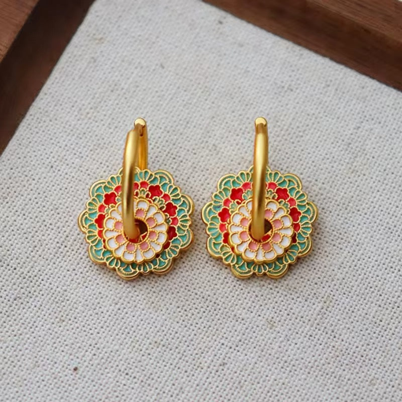 Minimalist Retro Colorful Flower Earrings earrings LUNARITY GARAGE