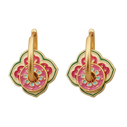 Vintage Minimalist Temperament Pink Flower Earrings earrings LUNARITY GARAGE   