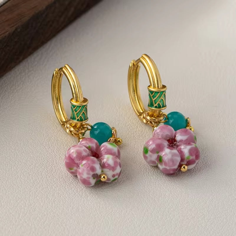 Korean Minimalist Sweet Temperament Pink Flower Earrings earrings LUNARITY GARAGE