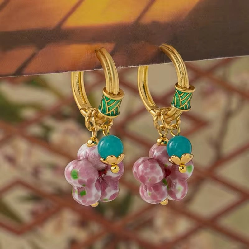 Korean Minimalist Sweet Temperament Pink Flower Earrings earrings LUNARITY GARAGE