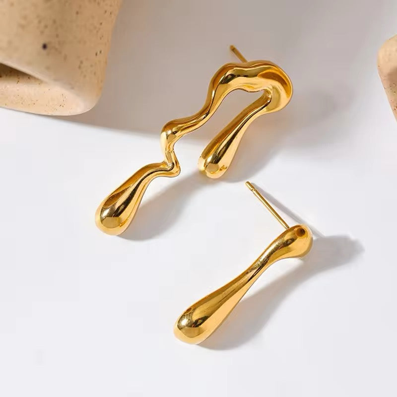 Minimalist Creative Metal Irregular Water Drop Earrings earrings LUNARITY GARAGE