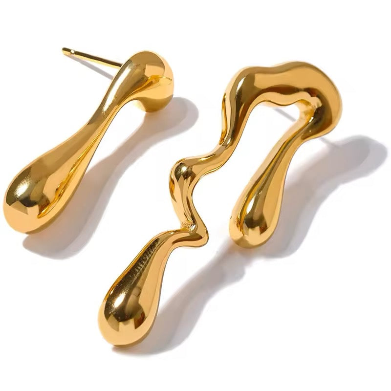 Minimalist Creative Metal Irregular Water Drop Earrings earrings LUNARITY GARAGE   