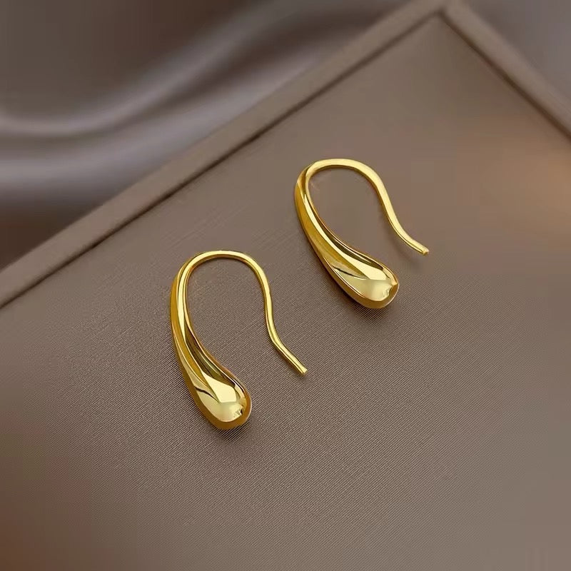 Minimalist Stainless Steel Elegant Gold Raindrop Stud Earrings earrings LUNARITY GARAGE   