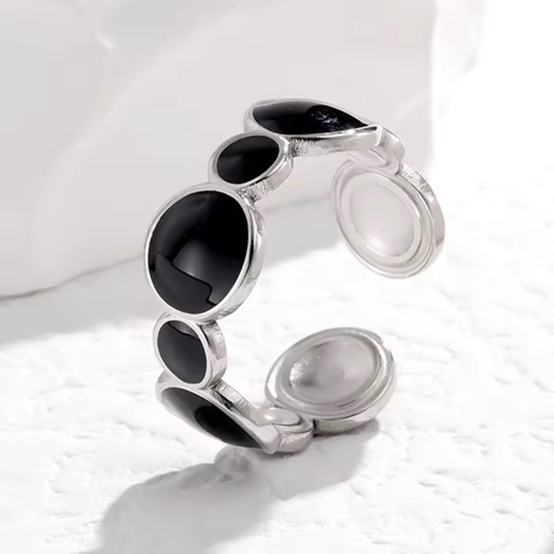 Authentic Elegant Stainless Steel Adjustable Opening Ring ring LUNARITY GARAGE Silver