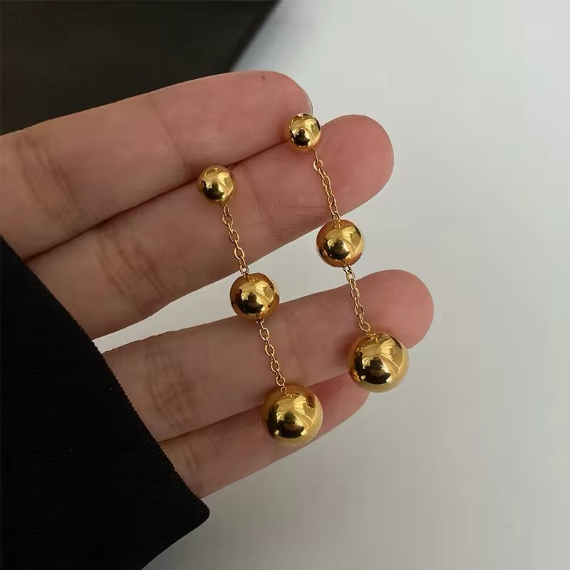 Enchanting Gold Ball Beads Pendant Earrings earrings LUNARITY GARAGE
