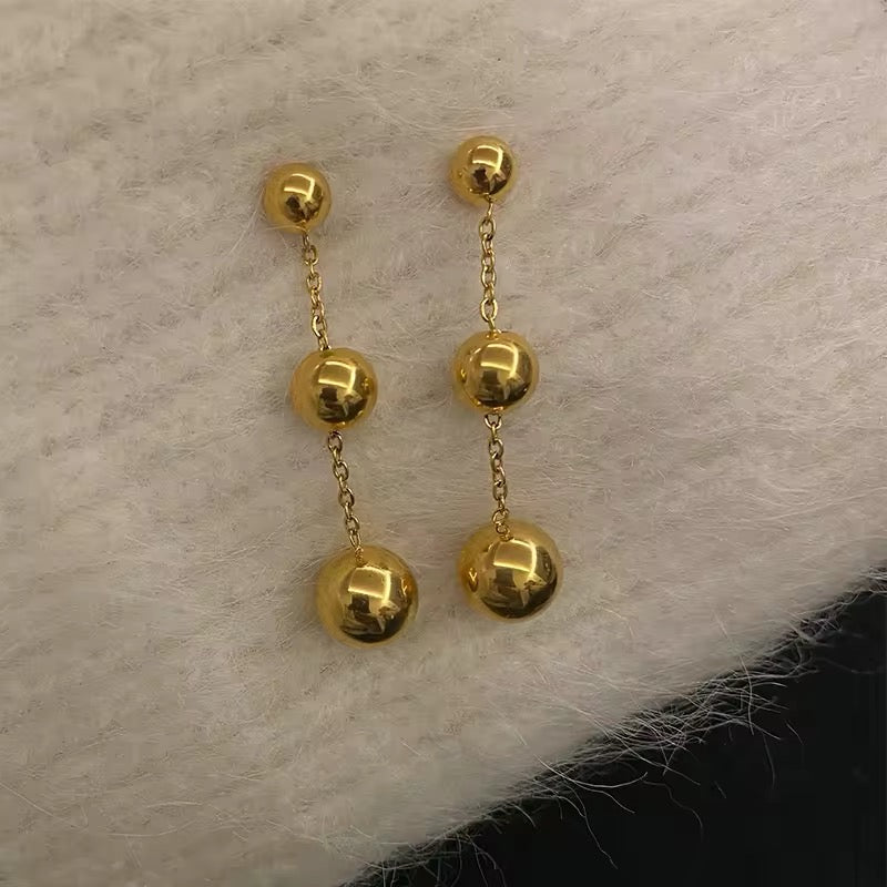 Enchanting Gold Ball Beads Pendant Earrings earrings LUNARITY GARAGE
