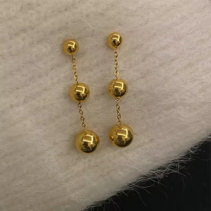 Enchanting Gold Ball Beads Pendant Earrings earrings LUNARITY GARAGE   