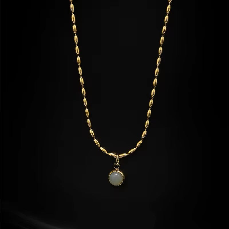 Minimalist Vintage Elegant Stainless Steel Circular Pendant Necklace necklaces LUNARITY GARAGE