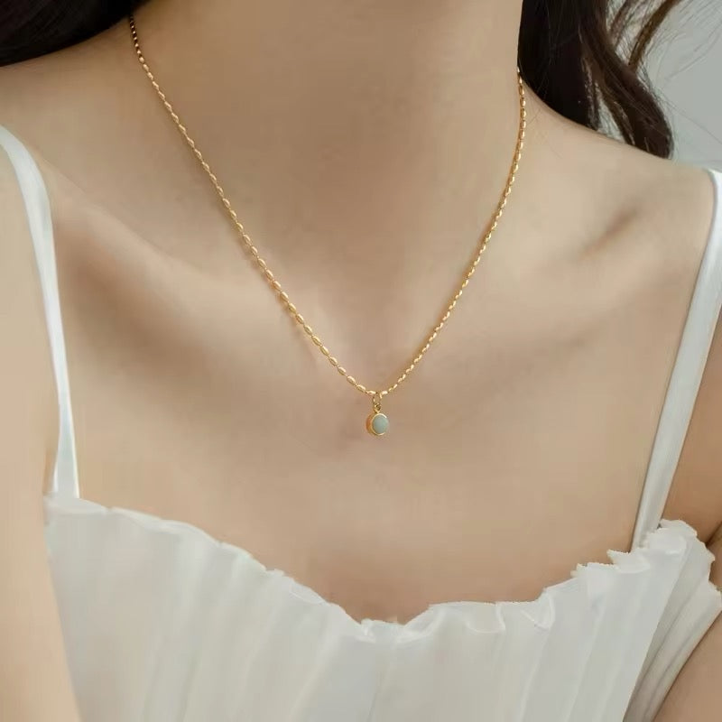 Minimalist Vintage Elegant Stainless Steel Circular Pendant Necklace necklaces LUNARITY GARAGE