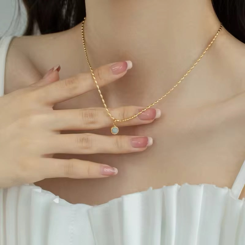 Minimalist Vintage Elegant Stainless Steel Circular Pendant Necklace necklaces LUNARITY GARAGE