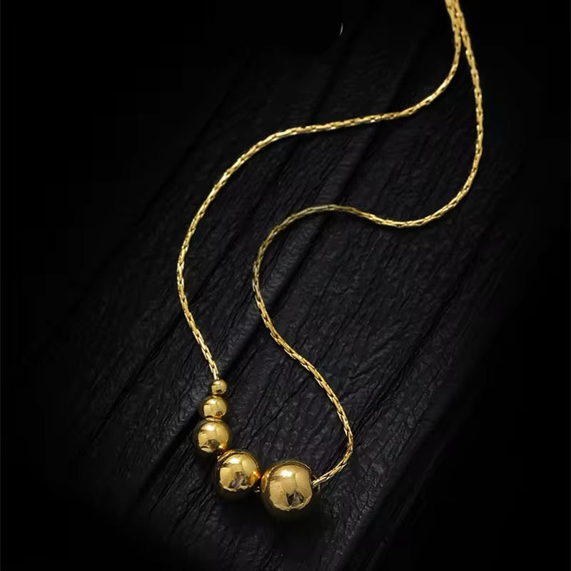 Creatively Stainless Steel Gold Color Mini Ball Beads Pendant Necklace necklaces LUNARITY GARAGE
