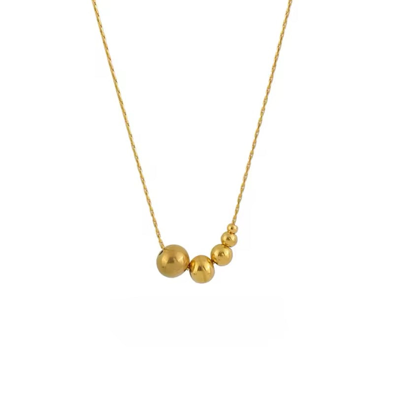 Creatively Stainless Steel Gold Color Mini Ball Beads Pendant Necklace necklaces LUNARITY GARAGE   