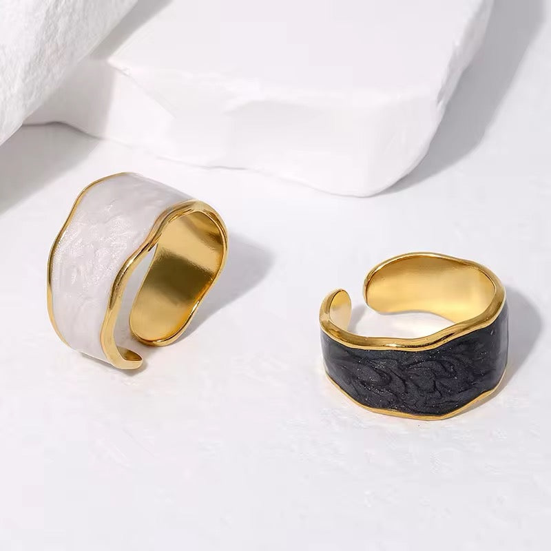 Unique Antique Irregular Drop Glaze Gold Rings ring LUNARITY GARAGE