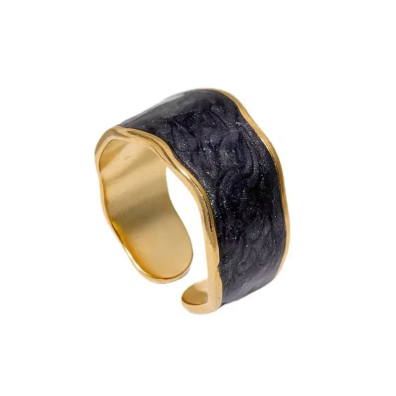 Unique Antique Irregular Drop Glaze Gold Rings ring LUNARITY GARAGE