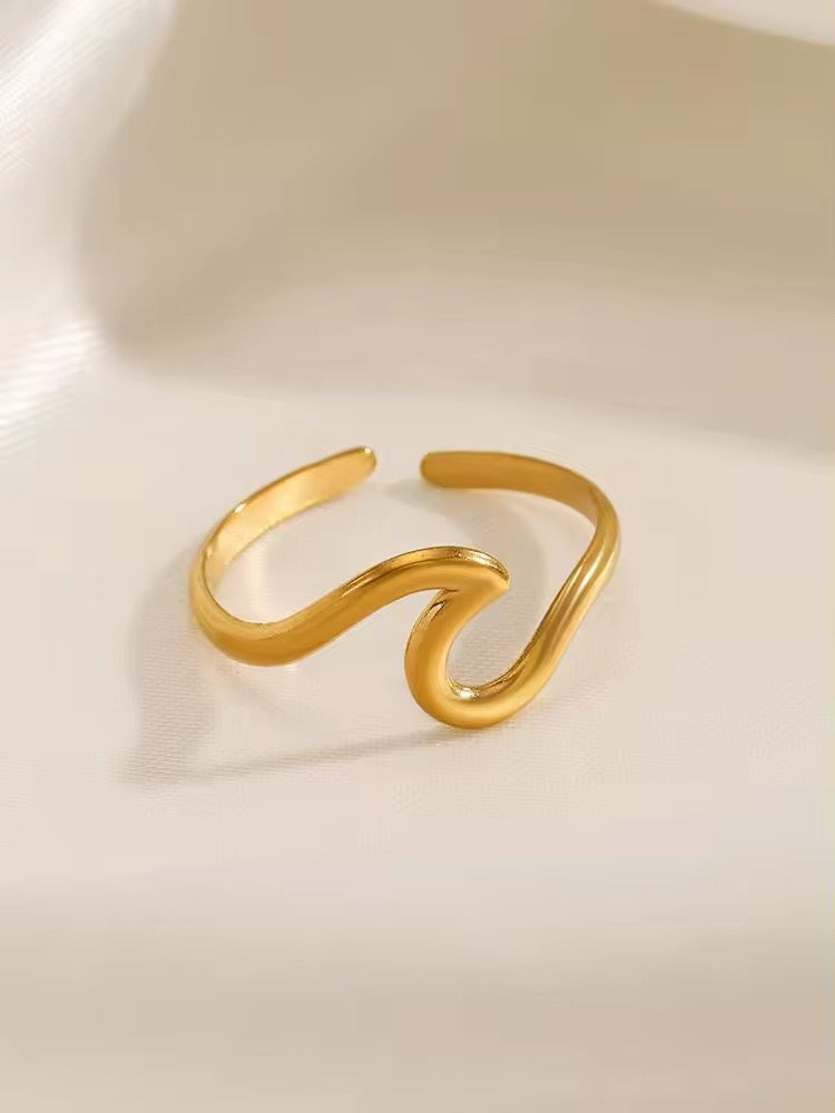 Minimalist Irregular Wave Adjustable Ring ring LUNARITY GARAGE   