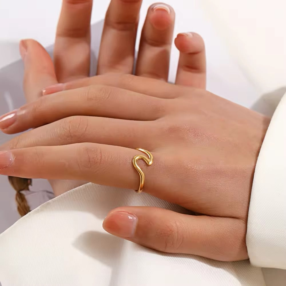 Minimalist Irregular Wave Adjustable Ring ring LUNARITY GARAGE   