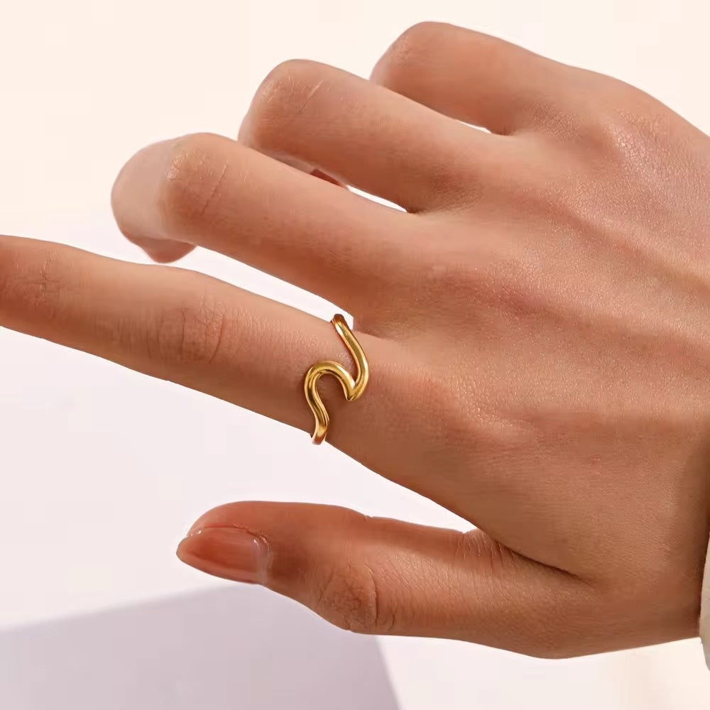 Minimalist Irregular Wave Adjustable Ring ring LUNARITY GARAGE   