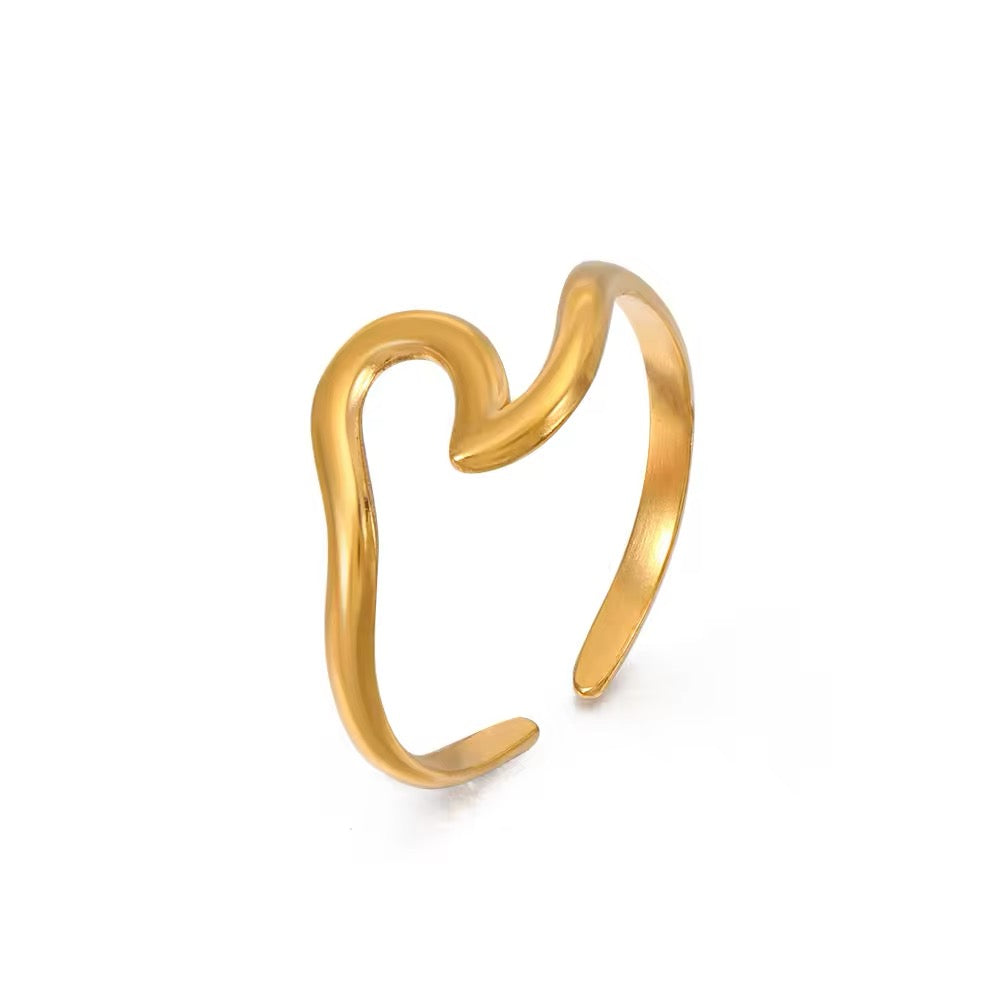 Minimalist Irregular Wave Adjustable Ring ring LUNARITY GARAGE   