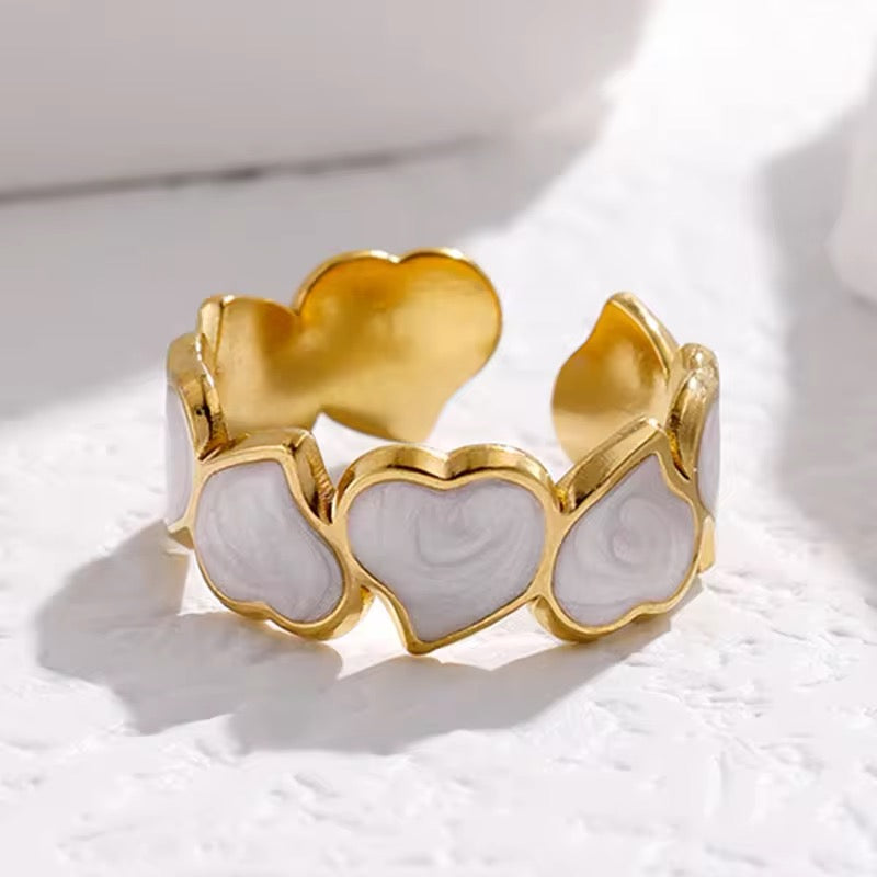 Retro Irregular Oil Drop Adjustable Heart Ring ring LUNARITY GARAGE Gold