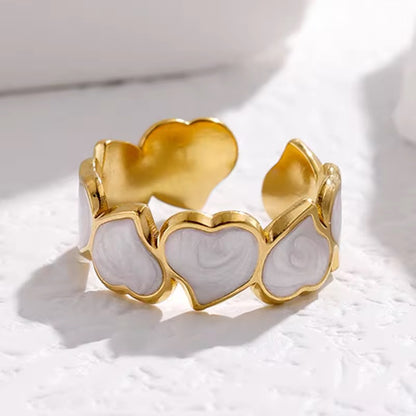 Retro Irregular Oil Drop Adjustable Heart Ring ring LUNARITY GARAGE Gold  