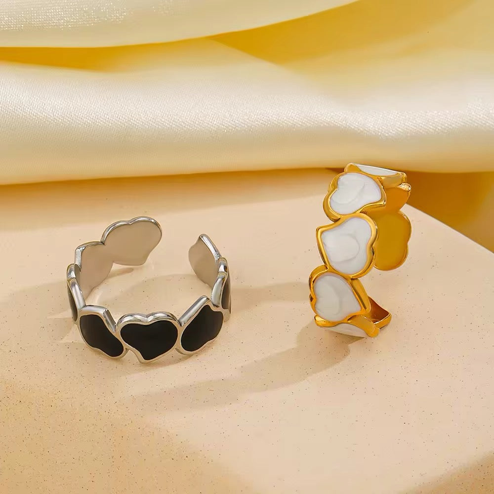 Retro Irregular Oil Drop Adjustable Heart Ring ring LUNARITY GARAGE
