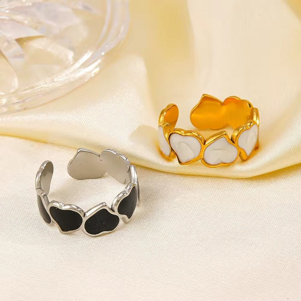 Retro Irregular Oil Drop Adjustable Heart Ring ring LUNARITY GARAGE   