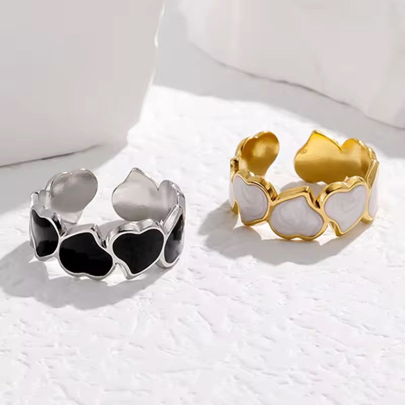 Retro Irregular Oil Drop Adjustable Heart Ring ring LUNARITY GARAGE   