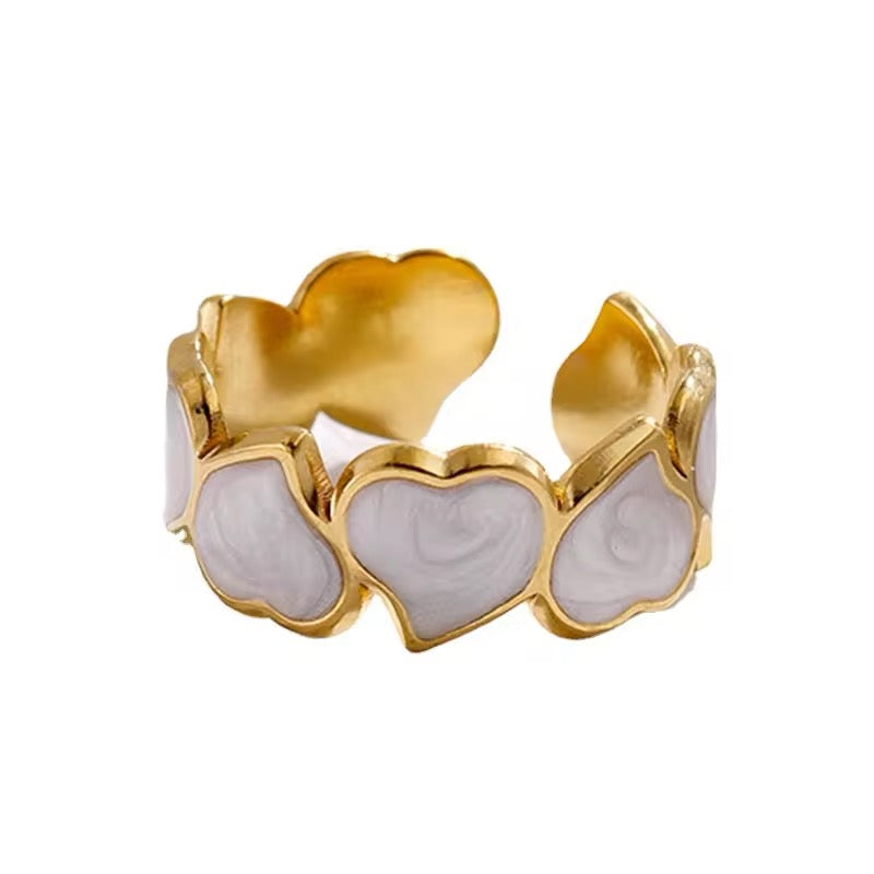 Retro Irregular Oil Drop Adjustable Heart Ring ring LUNARITY GARAGE   