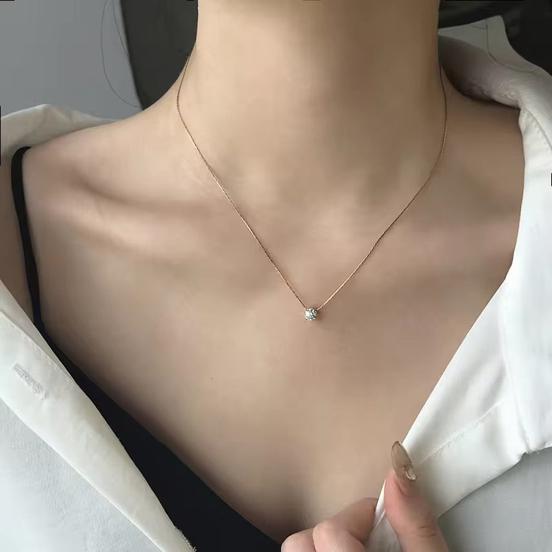 Minimalist Elegant Sparkling Zircon Clavicle Chain Necklace necklaces LUNARITY GARAGE   