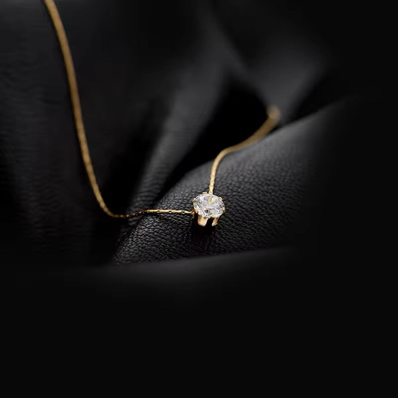 Minimalist Elegant Sparkling Zircon Clavicle Chain Necklace necklaces LUNARITY GARAGE   