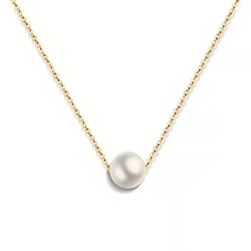 Elegant Minimalist One Pearl Temperament Necklace necklaces LUNARITY GARAGE