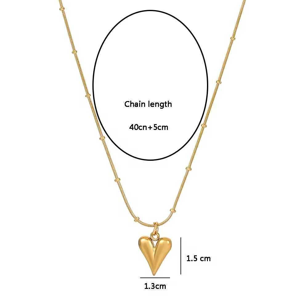 Temperament Minimalist Cute Heart Pendant Necklace necklaces LUNARITY GARAGE   